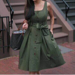 1901 Button Front Fit & Flare Midi Dress